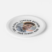 学生の卒業写真モダン白 ペーパープレート (アングル)