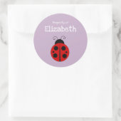 学生の名前ラベルのLadybugプロパティ ラウンドシール (バッグ)