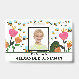 学生の子どもの写真名IDカードカスタム   バッジ