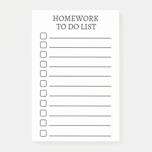 学生の宿題が投稿ノートをモダンリストする ポストイット (正面)