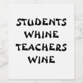学生の泣き声、先生ワイン ワインラベル (シングルラベル)