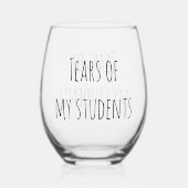 学生の涙おもしろい贈り先生教え ステムなしワイングラス (正面)