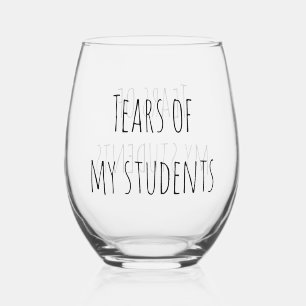 学生の涙おもしろい贈り先生教え ステムなしワイングラス
