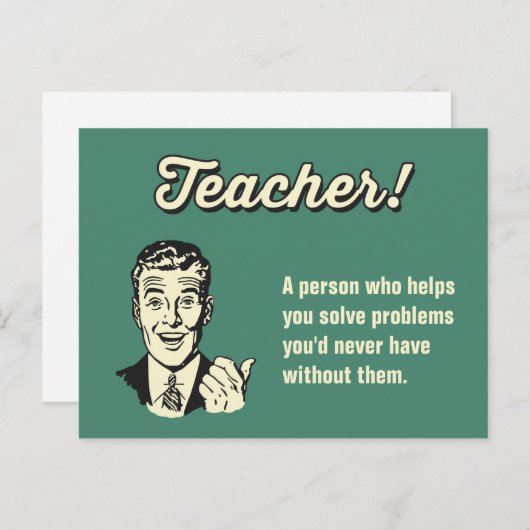 学生の自分のおもしろい先生定義を作成 ポストカード (正面/裏面)