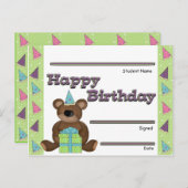 学生の誕生日表彰賞 ポストカード (正面/裏面)