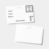 学生の身分証明書 バッジ (正面&裏面)