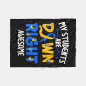 学生はダウン症素晴らし候群Awar フリースブランケット (正面(横))