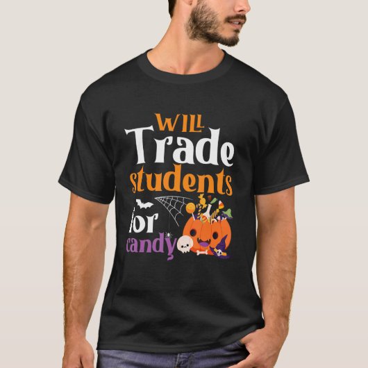 学生をキャンディ先生ハロウィンに交換する Tシャツ (正面)