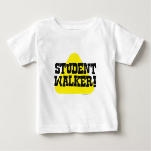 学生ウォーカーおもしろい乳児かわいいスローガン ベビーTシャツ