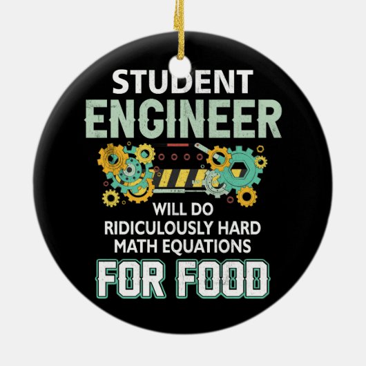 学生エンジニアばかばかしい懸命数学の方程式E セラミックオーナメント (裏面)