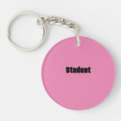 学生カスタム文字シェイプ円アクリルキーチェーン キーホルダー (正面)