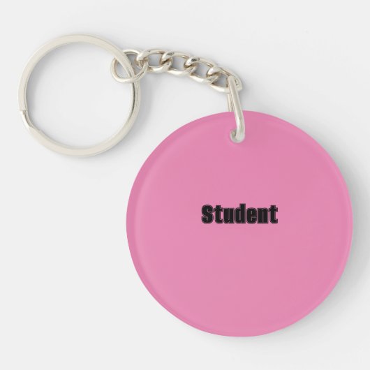 学生カスタム文字シェイプ円アクリルキーチェーン キーホルダー (正面)