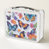 学生カラフルのための美しい春蝶 メタルランチボックス (裏面)