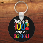 学生キッズ先生ギフトハッピースクールの100th日 キーホルダー (正面)