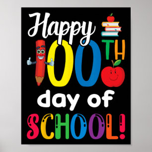 学生キッズ先生ギフトハッピースクールの100th日 ポスター