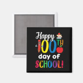 学生キッズ先生ギフトハッピースクールの100th日 マグネット (正面/裏面)