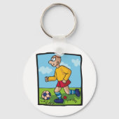 学生サッカー選手スポーツキーチェーン キーホルダー (正面)