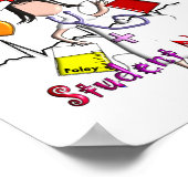 学生ナースアートポスター – エンボススタイルグラフィック ポスター (角)