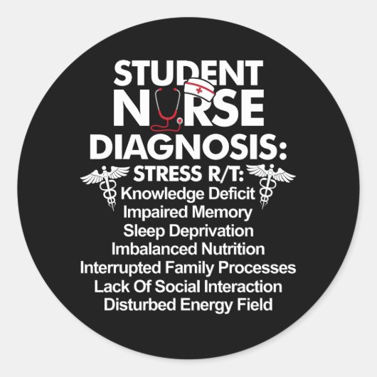 学生ナース診断看護学校学生Nur ラウンドシール (正面)