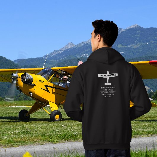 学生パイロットファーストソロ航空おもしろいカスタム機 パーカ