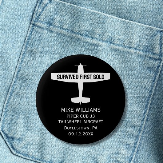 学生パイロットファーストソロ航空おもしろいカスタム機 缶バッジ