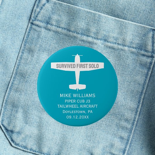 学生パイロットファーストソロ航空おもしろいカスタム機 缶バッジ