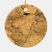 学生パイロットファーストソロ飛行機カスタムクリスマス セラミックオーナメント (裏面)