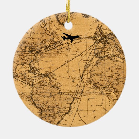 学生パイロットファーストソロ飛行機カスタムクリスマス セラミックオーナメント (裏面)