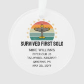 学生パイロット初めての単独飛行 個人名入り航空機 オーナメント (正面)