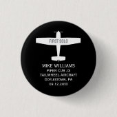 学生パイロット第一人飛行機航空カスタム機 缶バッジ (正面)