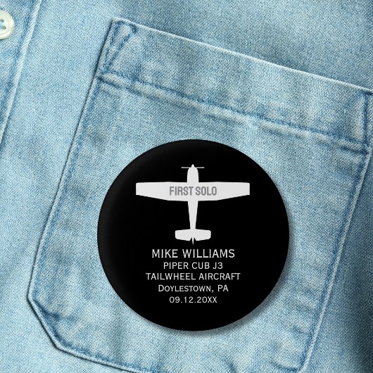 学生パイロット第一人飛行機航空カスタム機 缶バッジ