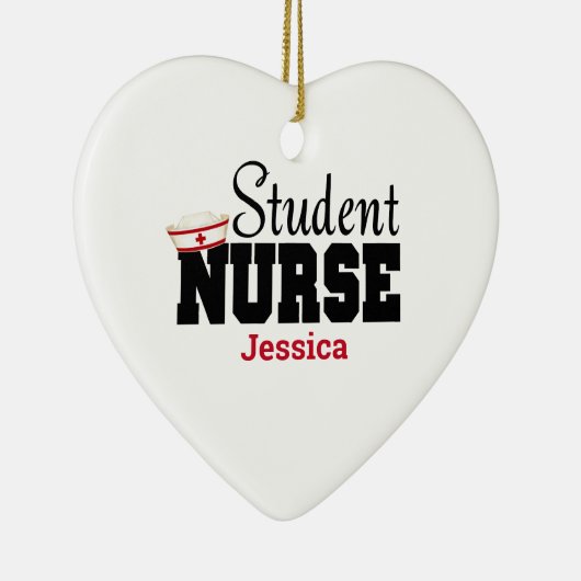 学生パーソナライズされたナースクリスマス セラミックオーナメント (右)