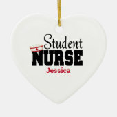 学生パーソナライズされたナースクリスマス セラミックオーナメント (正面)