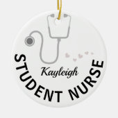 学生パーソナライズされたナース – 聴診器 セラミックオーナメント (正面)