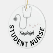 学生パーソナライズされたナース – 聴診器 セラミックオーナメント (左)