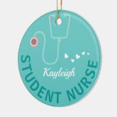 学生パーソナライズされたナース – 聴診器 セラミックオーナメント (左)