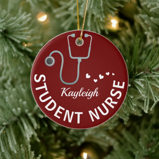 学生パーソナライズされたナース – 聴診器 セラミックオーナメント (ツリー)
