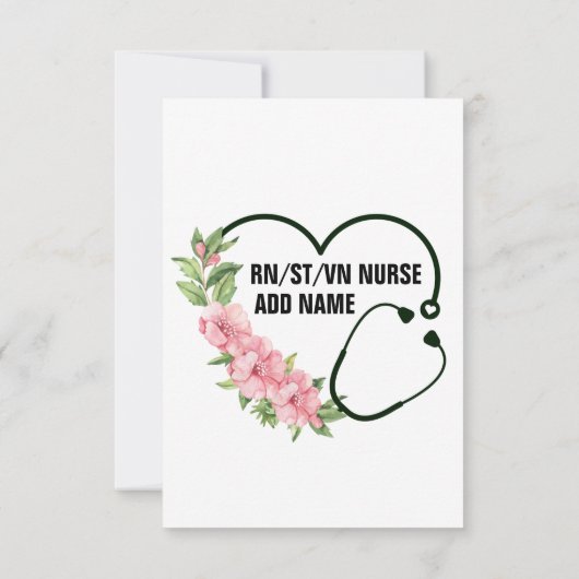 学生パーソナライズされた登録退役軍人ナース名 (裏面)