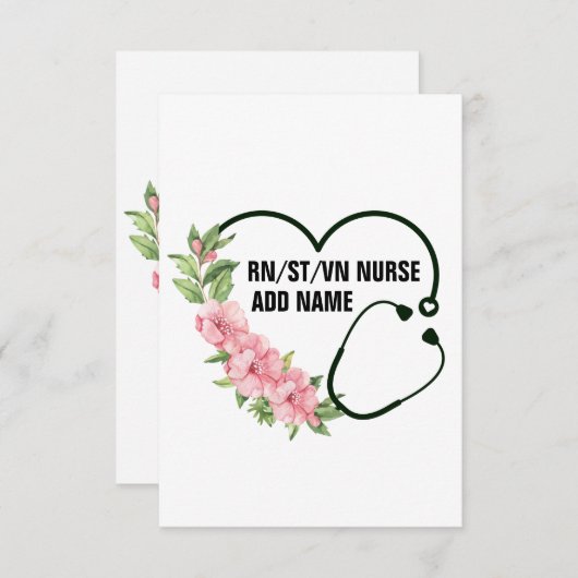 学生パーソナライズされた登録退役軍人ナース名 (正面/裏面)