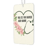 学生パーソナライズされた登録退役軍人ナース名 カーエアーフレッシュナー (左)