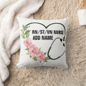 学生パーソナライズされた登録退役軍人ナース名 クッション (ブランケット)