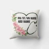 学生パーソナライズされた登録退役軍人ナース名 クッション (裏面)