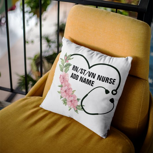 学生パーソナライズされた登録退役軍人ナース名 クッション