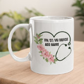 学生パーソナライズされた登録退役軍人ナース名 コーヒーマグカップ