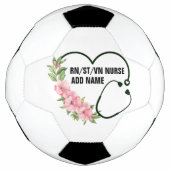 学生パーソナライズされた登録退役軍人ナース名 サッカーボール (正面)