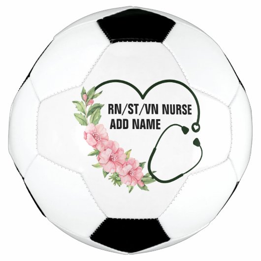 学生パーソナライズされた登録退役軍人ナース名 サッカーボール (正面)