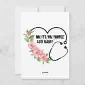 学生パーソナライズされた登録退役軍人ナース名 シーズンカード (裏面)