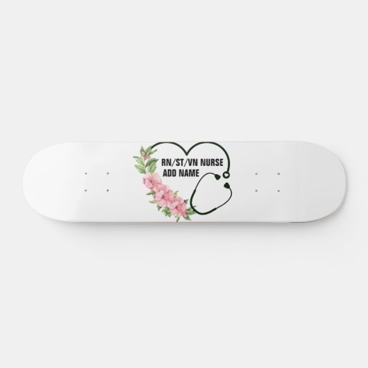 学生パーソナライズされた登録退役軍人ナース名 スケートボード (横)