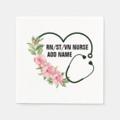 学生パーソナライズされた登録退役軍人ナース名 スタンダードカクテルナプキン (正面)