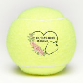 学生パーソナライズされた登録退役軍人ナース名 テニスボール (正面)